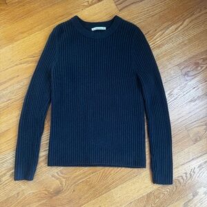 Abercrombie & Fitch Black Ribbed Crew Neck Sweater